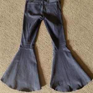 Free People Black Denim Bell Bottom Jeans